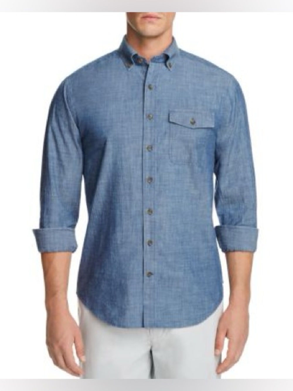 Vineyard Vines Men's Light Blue Chambray Button-Down Shirt